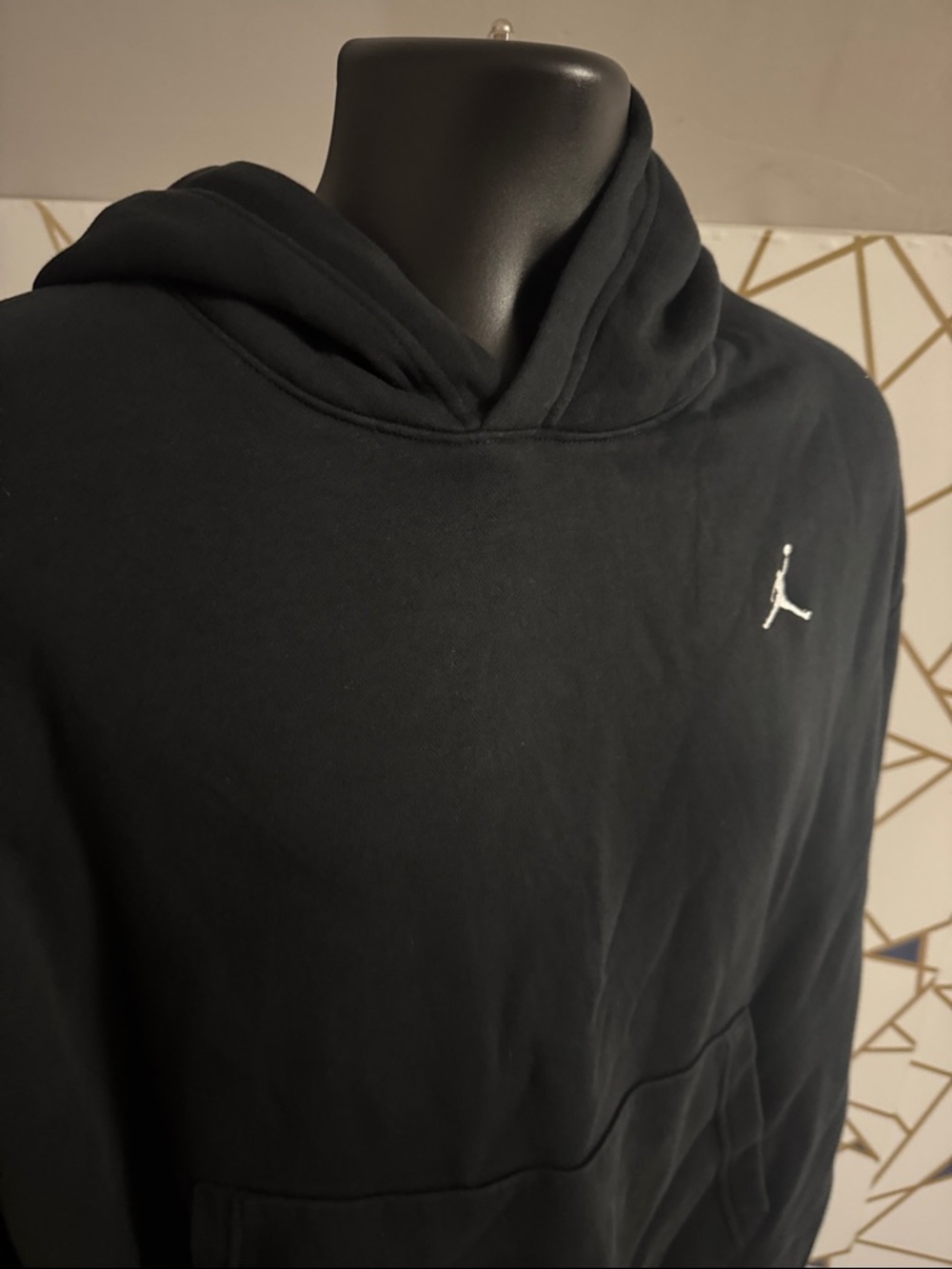 Nike Black Hoodie with White Jumpman Chest Logo - Picture 3 of 9